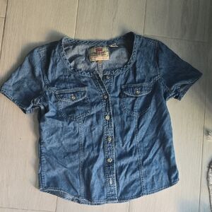 Levi's Classic Blue Denim Short Sleeve Top